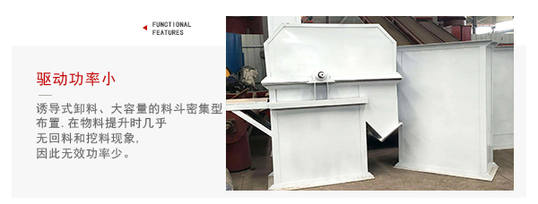 TD型斗式提升機(jī)驅(qū)動(dòng)力小,無回料等特點(diǎn)展示圖。